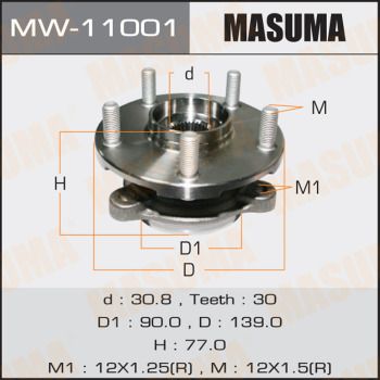 MASUMA MW-11001 Подшипник ступицы  для LEXUS NX (Лексус Нx)