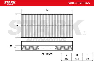 Филтър купе (поленов филтър) STARK SKIF-0170046