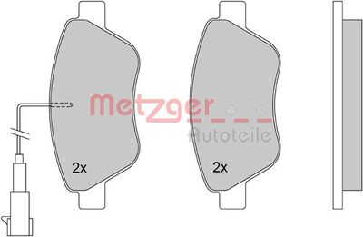 Комплект тормозных колодок, дисковый тормоз METZGER 1170117 для CITROËN NEMO