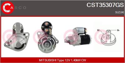 Стартер CASCO CST35307GS для SUZUKI KIZASHI