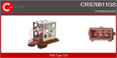 CASCO Voorweerstand, elektromotor (radiateurventilator) Genuine (CRS70011GS)
