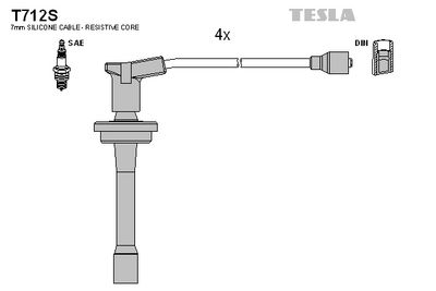 комплект запалителеи кабели TESLA T712S