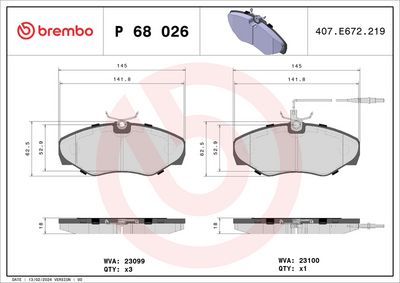 Brake Pad Set, disc brake P 68 026