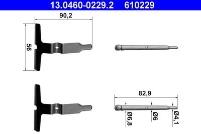 Комплектующие, колодки дискового тормоза ATE 13.0460-0229.2 для MERCEDES-BENZ SLK