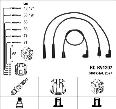 Комплект проводов зажигания NGK 2577 для LAND ROVER 110/127