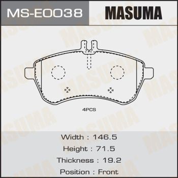 Комплект тормозных колодок MASUMA MS-E0038 для MERCEDES-BENZ C-CLASS