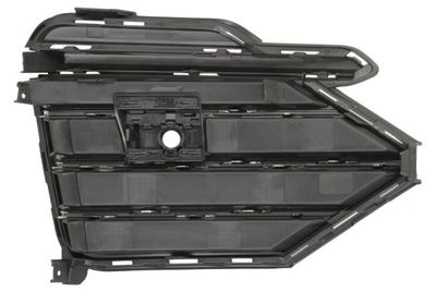 Voorbumper afdekking Voor Rechts (met lattenbodem, met parkeersensor gaten, plastic, chroom/zwart) past: VW TOUAREG CR 03.18-