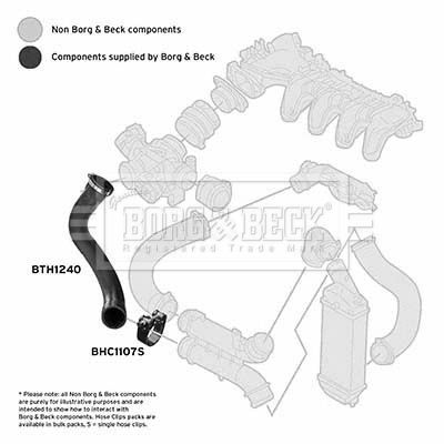 Charge Air Hose Borg & Beck BTH1240