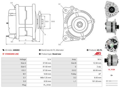 GENERATOR / ALTERNATOR AS-PL A0606S 5
