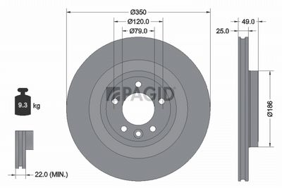 Tarcza hamulcowa PAGID 55784NC