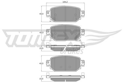 Комплект тормозных колодок, дисковый тормоз TOMEX Brakes TX 18-69 для MAZDA CX-3