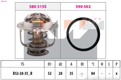 Termostat, chladivo KW 580 315
