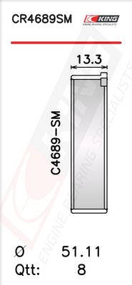 Черупка на биелен лагер KING CR4689SM0.75