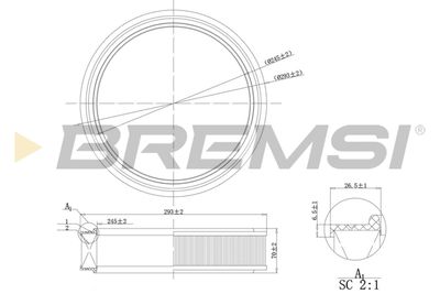 Воздушный фильтр BREMSI FA0126 для ZASTAVA 10