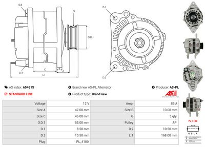 GENERATOR / ALTERNATOR AS-PL A5461S 4