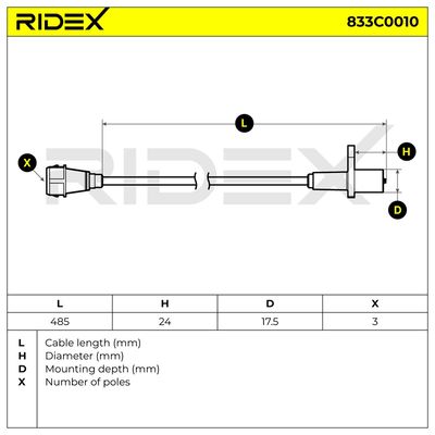 импулсен датчик, колянов вал RIDEX 833C0010