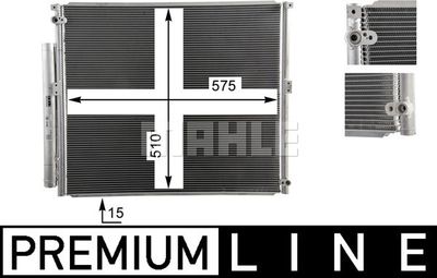 Конденсатор, кондиционер MAHLE AC 836 000P для TOYOTA LAND CRUISER PRADO