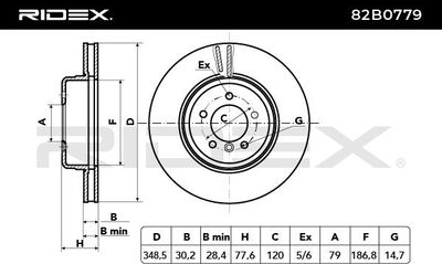 спирачен диск RIDEX 82B0779