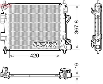 DENSO DRM41018 Радиатор охлаждения двигателя  для HYUNDAI i10 (Хендай И10)