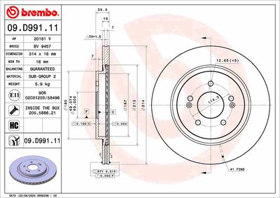 BREMBO Bremsscheibe PRIME LINE - UV Coated (09.D991.11)