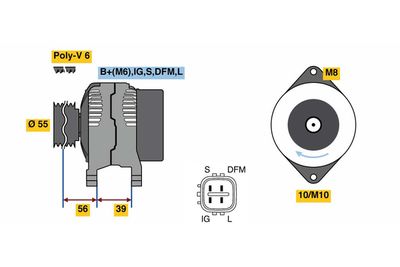 GENERATOR / ALTERNATOR BOSCH 0986080450