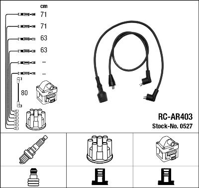 Комплект проводов зажигания NGK 0527 для ALFA ROMEO ALFASUD