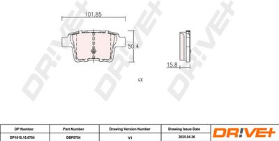 BREMSBELAGSATZ SCHEIBENBREMSE DR!VE+ DP1010100754 2