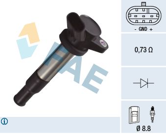 Катушка зажигания FAE 80357 для CHEVROLET EPICA