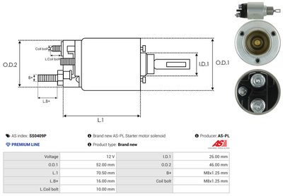SOLENOID ELECTROMOTOR AS-PL SS0409P 3