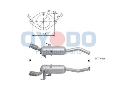 Filtr sadzy / filtr cząstek stałych, układ wydechowy OYODO 20N0141-OYO