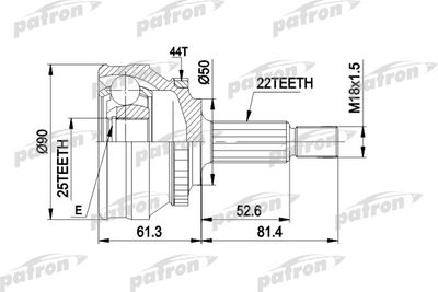PATRON PCV1376 ШРУС  для VOLVO 460 (Вольво 460)