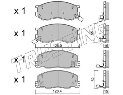 TRUSTING 472.0 Тормозные колодки и сигнализаторы для TOYOTA PREVIA I (_R1_, _R2_) 2.4 4WD (TCR21_, TCR20_)