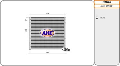 AHE 53647 Радиатор кондиционера  для FIAT CROMA (Фиат Крома)