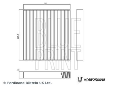 Фильтр, воздух во внутренном пространстве ADBP250098