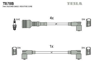 Sada kabelů pro zapalování TESLA T878B
