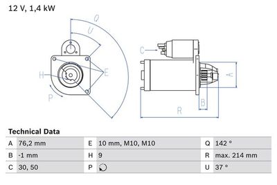 Startmotor BOSCH 0 986 020 860