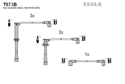 Комплект проводов зажигания TESLA T873B для MAZDA XEDOS