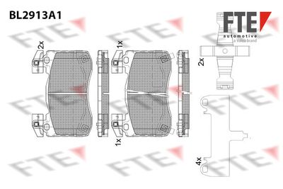 Комплект тормозных колодок, дисковый тормоз FTE 9011155 для GENESIS G70