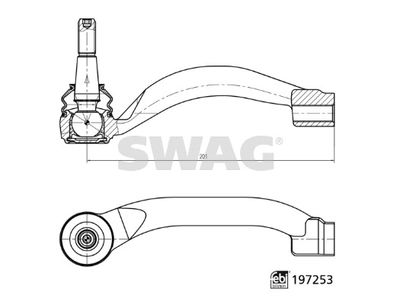 Końcówka drążka kierowniczego poprzecznego SWAG 33112535
