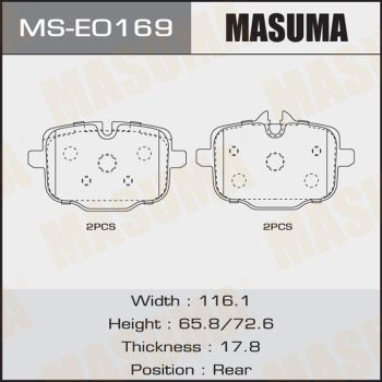 Комплект тормозных колодок MASUMA MS-E0169 для BMW X5