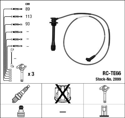 Комплект проводов зажигания NGK 2899 для TOYOTA LAND CRUISER