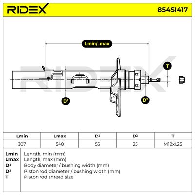 амортисьор RIDEX 854S1417