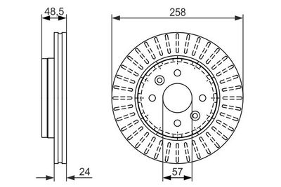 Тормозной диск BOSCH 0 986 479 676 для KIA SHUMA