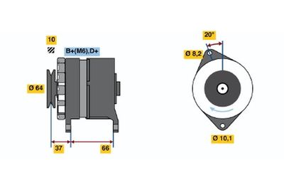 Генератор BOSCH 0 986 033 970 для PEUGEOT 604