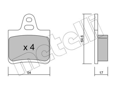 Комплект тормозных колодок, дисковый тормоз METELLI 22-0284-0 для CITROËN CX