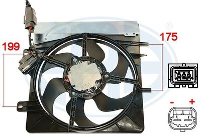 Вентилятор, охлаждение двигателя ERA 352055 для CITROËN C3