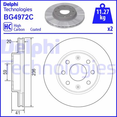 Bromsskiva DELPHI BG4972C