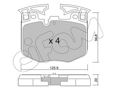 Brake Pad Set, disc brake 822-1146-0