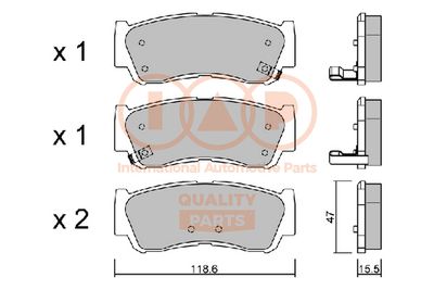 Комплект тормозных колодок, дисковый тормоз IAP QUALITY PARTS 704-07089P для HYUNDAI H-1