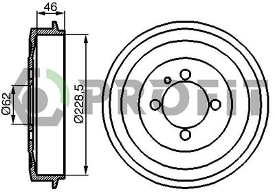 Тормозной барабан PROFIT 5020-0003 для BMW 3